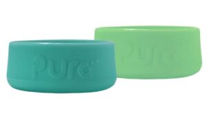 pura kiki silicone bottle bumper - plastic-free, medical-grade, protective, anti-slip bottom cover compatible w/pura stainless bottles 5oz, 9oz & 11oz (moss and mint)
