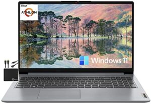 lenovo ideapad 1 15.6" laptop (2023 model), amd dual-core athlon 3050u processor (up to 3.20 ghz, beats i3-1005g1), 4gb ram, 128gb ssd, wi-fi 6, bluetooth, long battery, win 11 s+marxsolcables