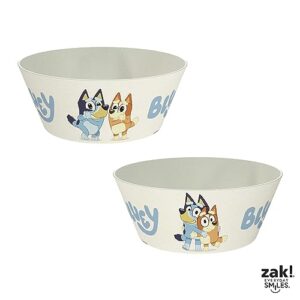 Zak Designs Bluey Kids Dinnerware Set 3 Pieces, Durable and Sustainable Melamine Bamboo Plate, Bowl, and Tumbler are Perfect For Dinner Time With Family (Bluey, Bingo, Bandit, Chilli)