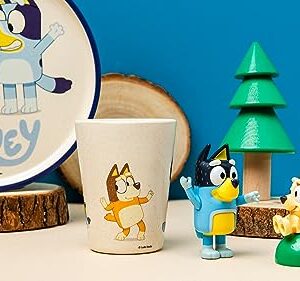 Zak Designs Bluey Kids Dinnerware Set 3 Pieces, Durable and Sustainable Melamine Bamboo Plate, Bowl, and Tumbler are Perfect For Dinner Time With Family (Bluey, Bingo, Bandit, Chilli)