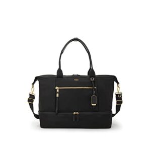 tumi voyageur contine weekender - weekender bag for travel, business - travel weekender for women & men - black & gold