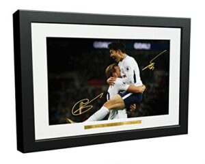 kitbags & lockers large a3+ print signed harry kane son heung min tottenham hotspur spurs autographed photo photograph picture frame gift 1