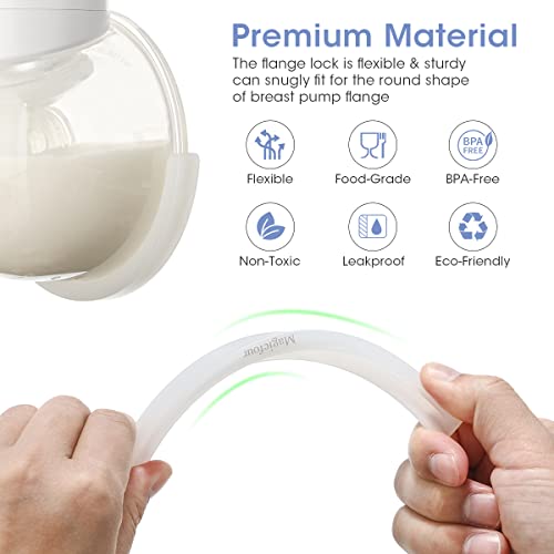 Magicfour Flange Lock Compatible with Momcozy Wearable Breast Pump 2 Pack Leak Latch for Mom Cozy Hands Free Breast Pump Accessories for Momcozy Breast Pump S12/S12 Pro/S9/S9 Pro, Prevent Leaking Milk