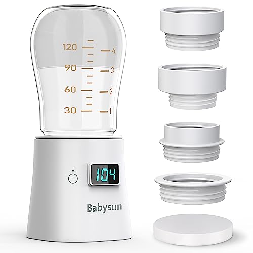 Portable Bottle Warmer BabySun Baby Bottle Warmer Quick Heating in 2 Minutes Rechargeable Travel Bottle Warmer for Breastmilk and Formula, Compatible with Most Bottles