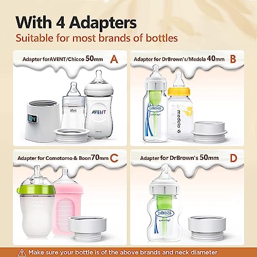 Portable Bottle Warmer BabySun Baby Bottle Warmer Quick Heating in 2 Minutes Rechargeable Travel Bottle Warmer for Breastmilk and Formula, Compatible with Most Bottles