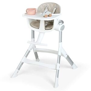 baby joy high chair for babies & toddlers, adjustable convertible baby highchair w/ 5 heights, removable dishwasher safe tray, footrest, 5-point safety harness & waterproof seat cushion, 6-36 months