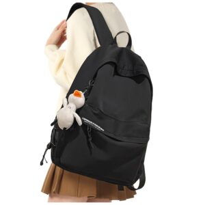 black backpack for girls lightweight college high school bookbag for teens durable middle school students bags for boys travel rucksack casual daypack for men women fit 14 inch laptop backpacks