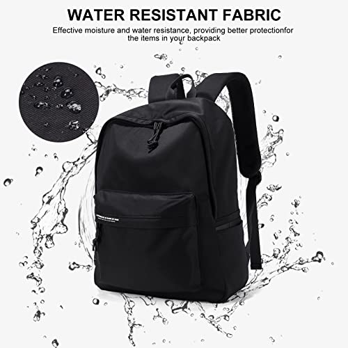 Black Backpack for Girls Lightweight College High School Bookbag for Teens Durable Middle School Students Bags for Boys Travel Rucksack Casual Daypack For Men Women Fit 14 Inch Laptop Backpacks