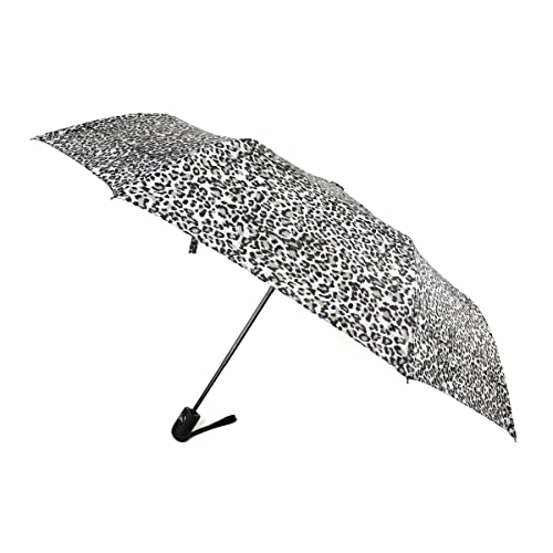 Nollia Windproof Automatic Travel Umbrella, Compact Portable with Reinforced Ribs for Sun & Rain-Automatic Snow Leopard