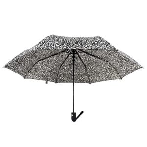 Nollia Windproof Automatic Travel Umbrella, Compact Portable with Reinforced Ribs for Sun & Rain-Automatic Snow Leopard