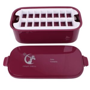 ceres chill the milkstache 2.0 reusable breastmilk freezer storage container, 1/2 ounce cubes fit any baby bottle, freezing pumped milk has never been easier, replaces disposable bags (plum)