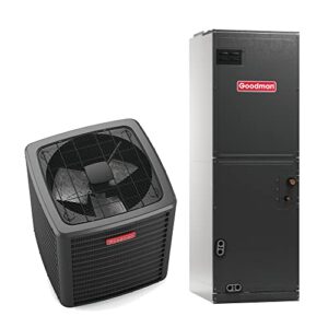 goodman 3.5 ton 15.2 seer2 heat pump system (9-speed motor) - free thermostat included - gszh504210-amst42cu14