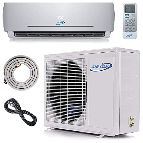 Air-Con Blue Series 3 Ductless Mini Split Air Conditioner Inverter Heat Pump Complete Unit with 15 ft Kit (24,000 BTU)