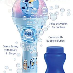 BLUEY Dance Mode Bubble Machine and Toy Microphone | Bluey Toy for Baby, Toddlers and Kids | Includes Bubble Solution