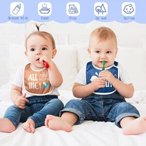 2ooya 7Pcs Cotton Waterproof Baby Bibs Adjustable Hook Loop Closure Infant Bib Unisex Colorful Newborn Babies Food Bibs for Teething Drooling Feeding Eating （6-12 Months）