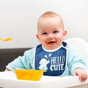 2ooya 7Pcs Cotton Waterproof Baby Bibs Adjustable Hook Loop Closure Infant Bib Unisex Colorful Newborn Babies Food Bibs for Teething Drooling Feeding Eating （6-12 Months）