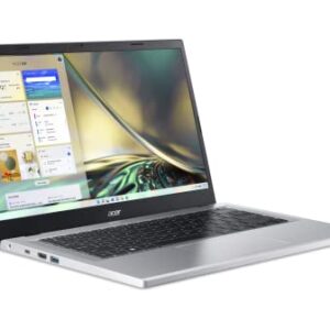 Acer Aspire 3 A314-23P-R3QA Slim Laptop | 14.0" Full HD IPS Display | AMD Ryzen 5 7520U Quad-Core Processor | AMD Radeon Graphics | 8GB LPDDR5 | 512GB NVMe SSD | Wi-Fi 6 | Windows 11 Home,Silver