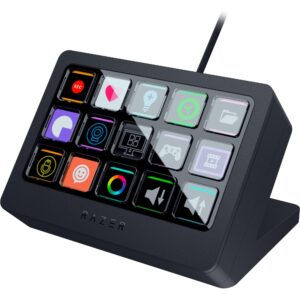 razer stream controller x: all-in-one keypad for streaming - 15 switchblade buttons - multi-link macros - swappable magnetic faceplate - designed for pc & mac compatibility
