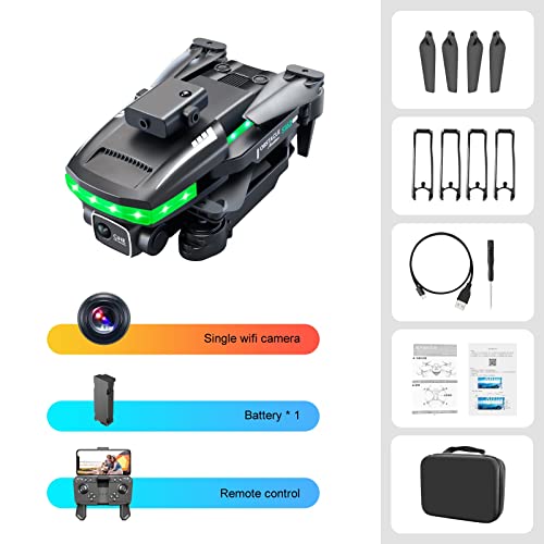 Drones with Camera for Kids 1080p, Foldable Fpv Remote Control Toys Gifts for Boys Girls, Quadcopter with Led Flash Bar, One Key Start Speed Adjustment, 3d Flips