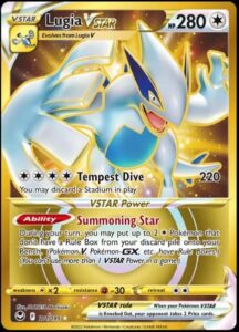 lugia vstar 211/195- silver tempest - full art - pokemon gold secret rare card