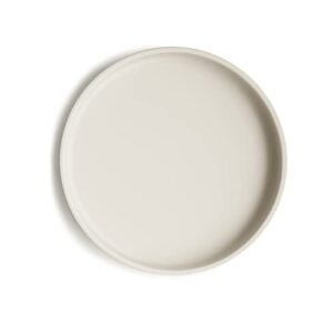 mushie classic silicone suction plate | bpa-free non-slip design (ivory)