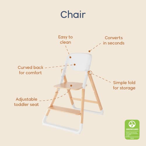 Ergobaby Evolve Baby Essentials Portable High Chair, Natural Wood