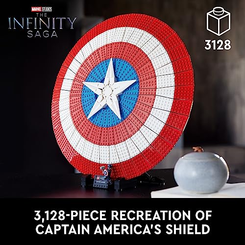 LEGO Marvel Captain America’s Shield 76262 Model Kit for Adults, Collectible Replica of Captain America’s Iconic Shield, This Disney Marvel Building Set for Adults Makes a Great Graduation Gift