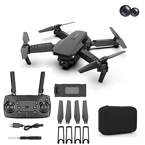 Foldable Drones with Camera for Adults 4K 1080P Ultra HD Dual Camera Beginners FPV Camera Remote Control Toy Headless Mode One Button Start Speed Adjustment, Drone for Adults, Toys Gifts (Black)