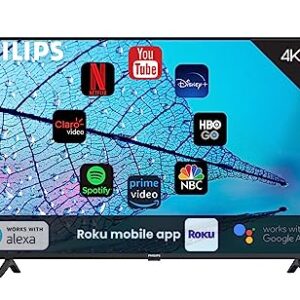 PHILIPS 55-Inch Class 4K 2160p Smart TV Led HDR10 120Hz Refresh Rate Roku TV Works with Siri Hey Google & Airplay 55PFL(Renewed)