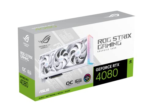 ASUS ROG Strix GeForce RTX™ 4080 White OC Edition Gaming Graphics Card (PCIe 4.0, 16GB GDDR6X, HDMI 2.1a, DisplayPort 1.4a)