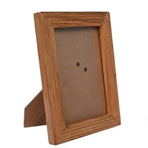 edhas acacia wood 5" x 7" picture frame with real glass for tabletop, farmhouse solid natural wood picture frame