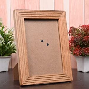 EDHAS Acacia Wood 5" x 7" Picture Frame with Real Glass For Tabletop, Farmhouse Solid Natural Wood Picture Frame