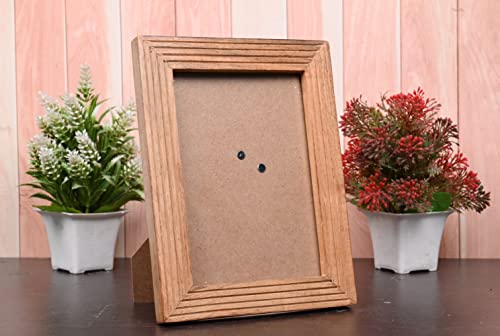 EDHAS Acacia Wood 5" x 7" Picture Frame with Real Glass For Tabletop, Farmhouse Solid Natural Wood Picture Frame