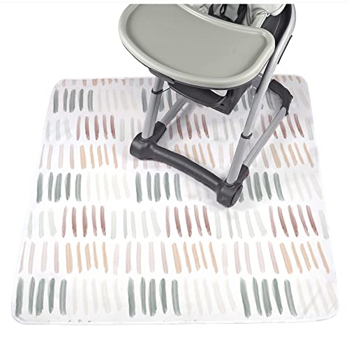 JumpOff Jo – Baby Splat Mat for Under High Chair,– Washable Waterproof Baby Floor Mat for Arts and Crafts Playtime and Dining Table or Booster Seat, Reusable Fabric 51"x51" - Dashes