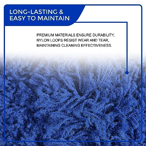 Nine Forty 36-Inch Premium Nylon Dust Mop Replacement Head - Heavy Duty Mop Head Refill for Industrial, Commercial, and Residential Cleaning - Dry Floor Duster for Hardwood Surfaces - Blue (2-Pack)