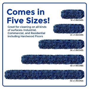 Nine Forty 36-Inch Premium Nylon Dust Mop Replacement Head - Heavy Duty Mop Head Refill for Industrial, Commercial, and Residential Cleaning - Dry Floor Duster for Hardwood Surfaces - Blue (2-Pack)