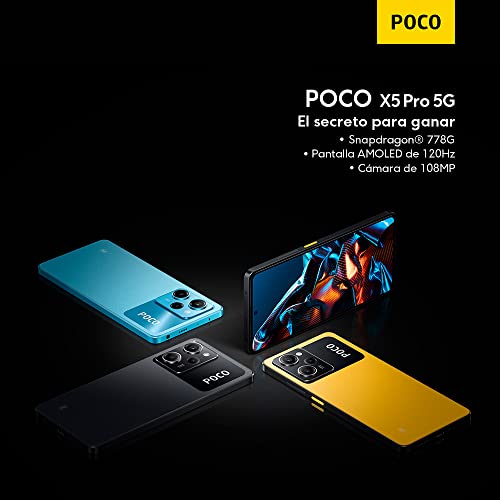 Xiaomi Poco X5 PRO 5G + 4G Volte Global Unlocked 256GB + 8GB GSM 6.67" 108 mp Triple Camera (ONLY Tmobile Mint Tello USA Market) + (Car Fast Car 51W Charger Bundle) (Black)