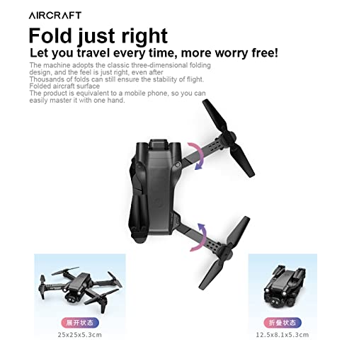 Drones with Camera for Adults 4k HD FPV, Foldable Remote Control Toys Gifts for Kids, with Altitude Hold Headless Mode, Quadcopter with Led Flash Bar, One Key Start Speed Adjustment, 3D Flips