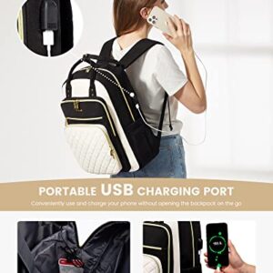 LOVEVOOK Laptop Backpack for Women, Fashion Travel Work Commuter Backpack Purse with USB Port, Lightweight Casual Daypacks, Nurse Teacher College Computer Bag, Fit 15.6" Laptop
