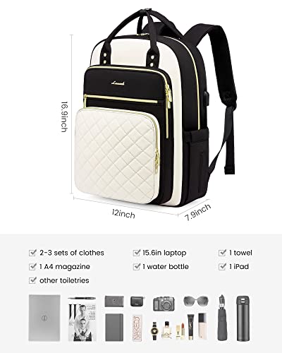 LOVEVOOK Laptop Backpack for Women, Fashion Travel Work Commuter Backpack Purse with USB Port, Lightweight Casual Daypacks, Nurse Teacher College Computer Bag, Fit 15.6" Laptop