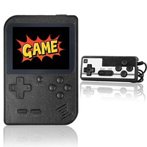joorniao retro handheld game console with 500 classical fc games, portable retro video game console with 3.0-inch screen, 1020mah rechargeable battery support tv output & 2 players gift for boys(blk)