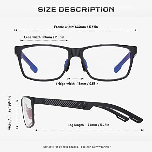 Reglaaly Blue-Light-Blocking-Glasses Men/Women Gaming Glasses Computer Screen Eyeglasses Metal Frame （ink）