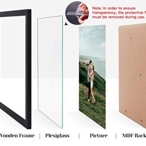 JD Concept Wood 16x20 Black Picture Frame 3 Pack - Gallery Wall Frame Set - Suitable for Horizontal and Vertical Hanging 16 x 20 Poster Photo