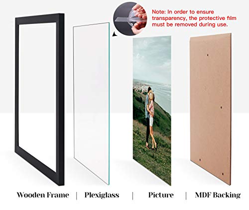 JD Concept Wood 16x20 Black Picture Frame 3 Pack - Gallery Wall Frame Set - Suitable for Horizontal and Vertical Hanging 16 x 20 Poster Photo