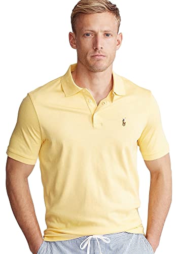POLO RALPH LAUREN Men's Big and Tall Short Sleeve Pima Soft-Touch Polo Shirt (3XB, FallyellowSigPony)