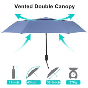 LFLFWY 2 Pack Double Layer Windproof Umbrella - Compact Travel Umbrella Automatic Open and Close, Lightweight Car Umbrella for Men and Women