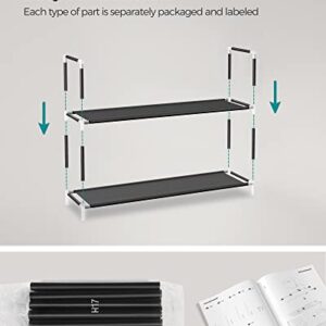 SONGMICS 3-Tier Shoe Rack with Shelves for Closet Entryway, Black ULSH053B01, 11 x 38.8 x 22.8 Inches