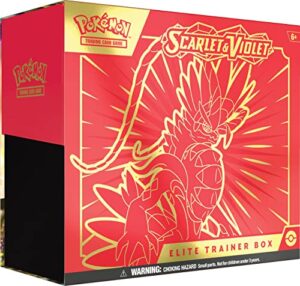 pokemon tcg: scarlet and violet elite trainer box - koraidon red (1 full art promo card, 9 boosters and premium accessories)