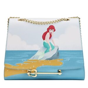 loungefly disney crossbody bag little mermaid tritons official blue one size