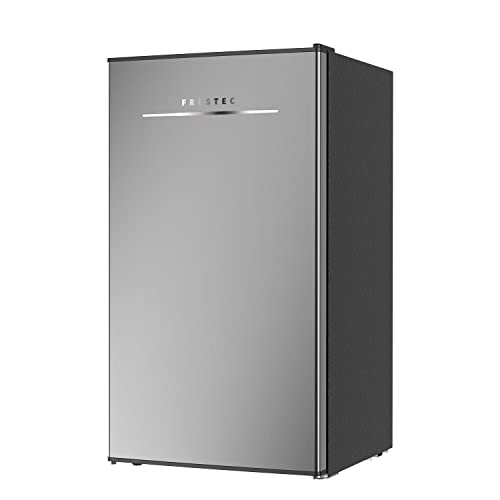 Frestec Mini Fridge for Bedroom, 3.1 Cu.Ft Mini Refrigerator with freezer, Dorm Fridge with Freezer, Compact Refrigerators Perfect for Room and Office, Adjustable Temperature Stainless Steel